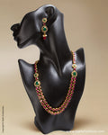 AJ-0136 Ruby Red & Green Mix Metal Mala