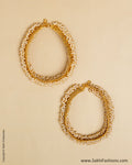AJ-0139 Cream & Gold Mix Metal Anklet