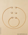 AJ-0140 Gold Mix Metal Trendy Necklace Set