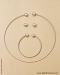 AJ-0141 Silver Mix Metal Trendy Necklace Set
