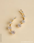 AJ-0144 Gold & White Mix Metal Ear Cuff