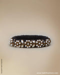 AJ-0159 - Black & Cream Pure Raw Silk Bangle