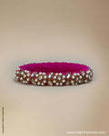 AJ-0160 - Pink & Cream Pure Raw Silk Bangle