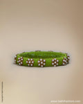 AJ-0161 - Green & Cream Pure Raw Silk Bangle
