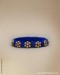 AJ-0163 - Blue & Cream Pure Raw Silk Bangle