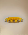 AJ-0165 - Yellow & Cream Pure Raw Silk Bangle