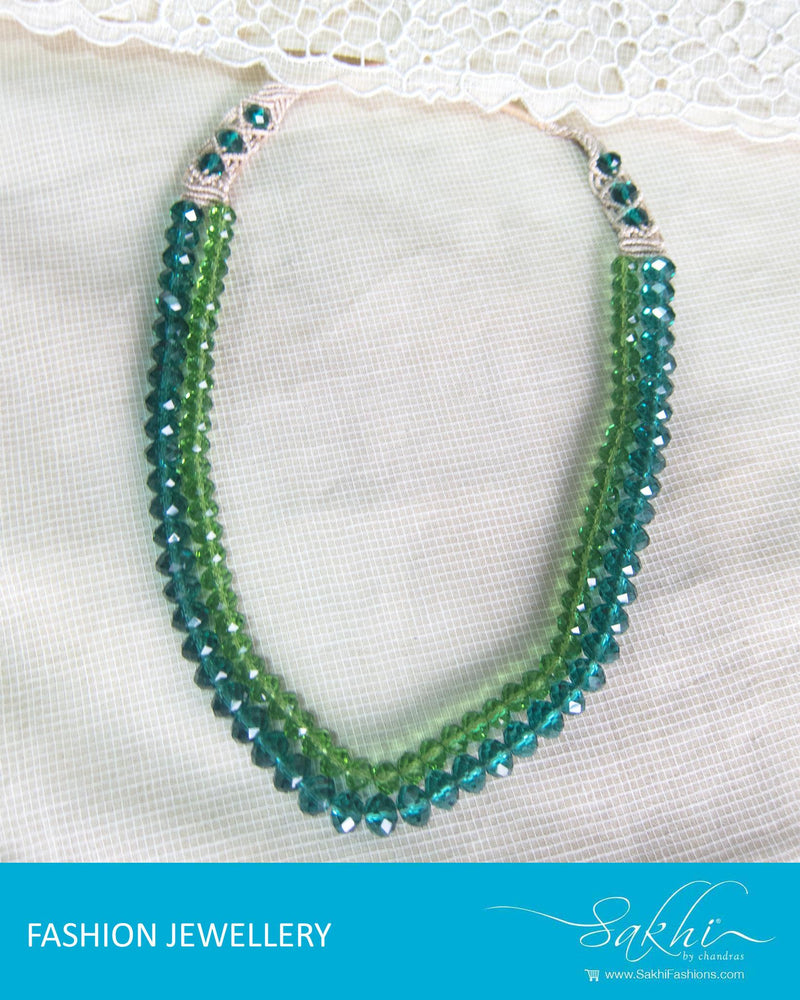 AJ-0168 - Green & Blue Crystal Mala
