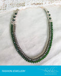 AJ-0170 - Green & Beige Crystal Mala