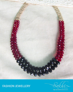 AJ-0172 - Red & Black Crystal Mala