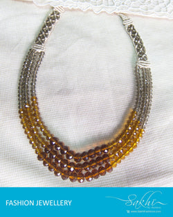 AJ-0176 - Multi & Mustard Crystal Mala