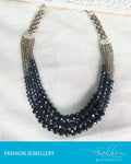 AJ-0178 - Black & Grey Crystal Mala