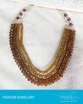 AJ-0185 - Gold & Mustard Crystal Mala