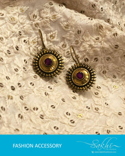 AJ-R8955 - Gold & Pink Mix Metal Earring