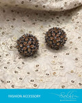 AJ-R8961 - Rust & Silver Mix Metal Earring