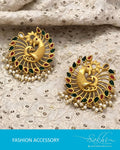 AJ-R8965 - Gold & Multi Mix Metal Earring