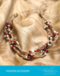 AJ-R9028 - Beige & Multi Mix Metal Ikath Mala