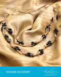 AJ-R9029 - Black & Beige Mix Metal Necklace