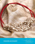 AJ-R9030 - Red & Cream Mix Metal Necklace