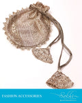 AJ-S18784 - Silver & Beige Potly Bag