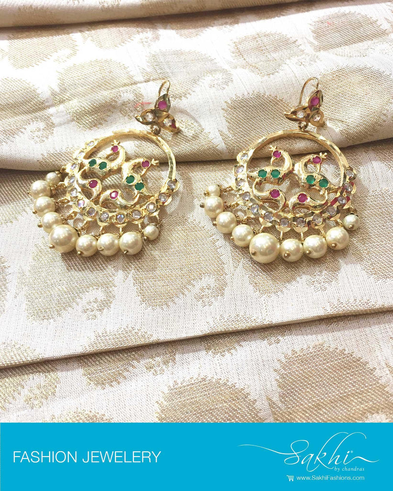 AJDP-0001 - Gold & Multi Mix Metal Earrings