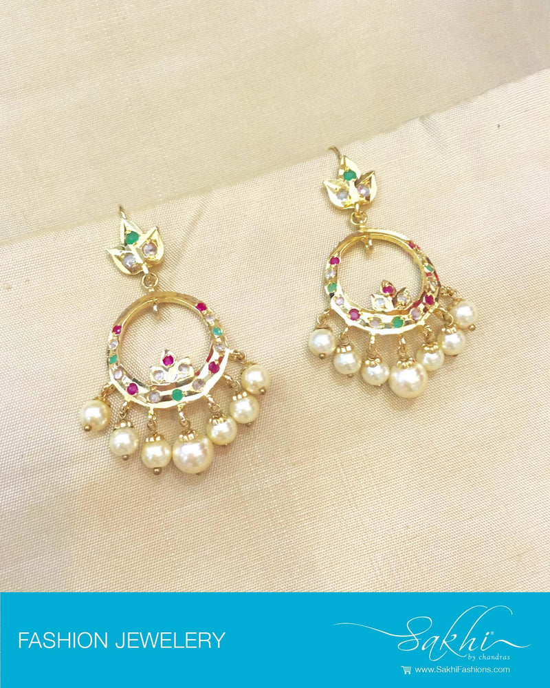 AJDP-0002 - Gold & Multi Mix Metal Earrings