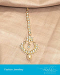 AJDP-0010 - Cream & White Mix Metal Maanga Tikka