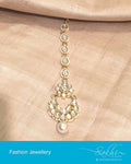 AJDP-0011 - Cream & White Mix Metal Maanga Tikka
