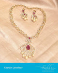 AJDP-0014 - Gold & Ruby Mix Metal Mala