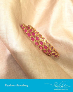 AJDP-0021 - Ruby & Gold Mix Metal Bangle Set