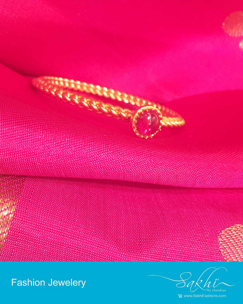 AJDP-0037 - Gold & Pink Mix Metal Bangle