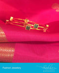 AJDP-0038 - Gold & Green Mix Metal Bangle