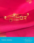AJDP-0039 - Gold & Pink Mix Metal Bangle