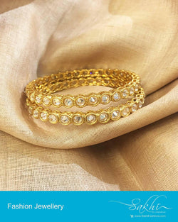 AJDP-0055 - Gold & White Mix Metal Bangle