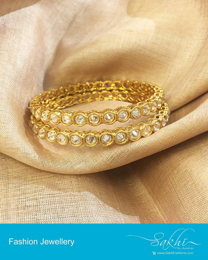 AJDP-0055 - Gold & White Mix Metal Bangle