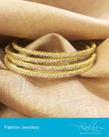 AJDP-0056 - Gold & White Mix Metal Bangle