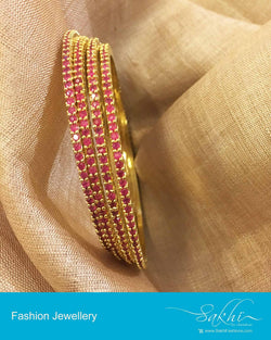 AJDP-0057 - Gold & Red Mix Metal Bangle