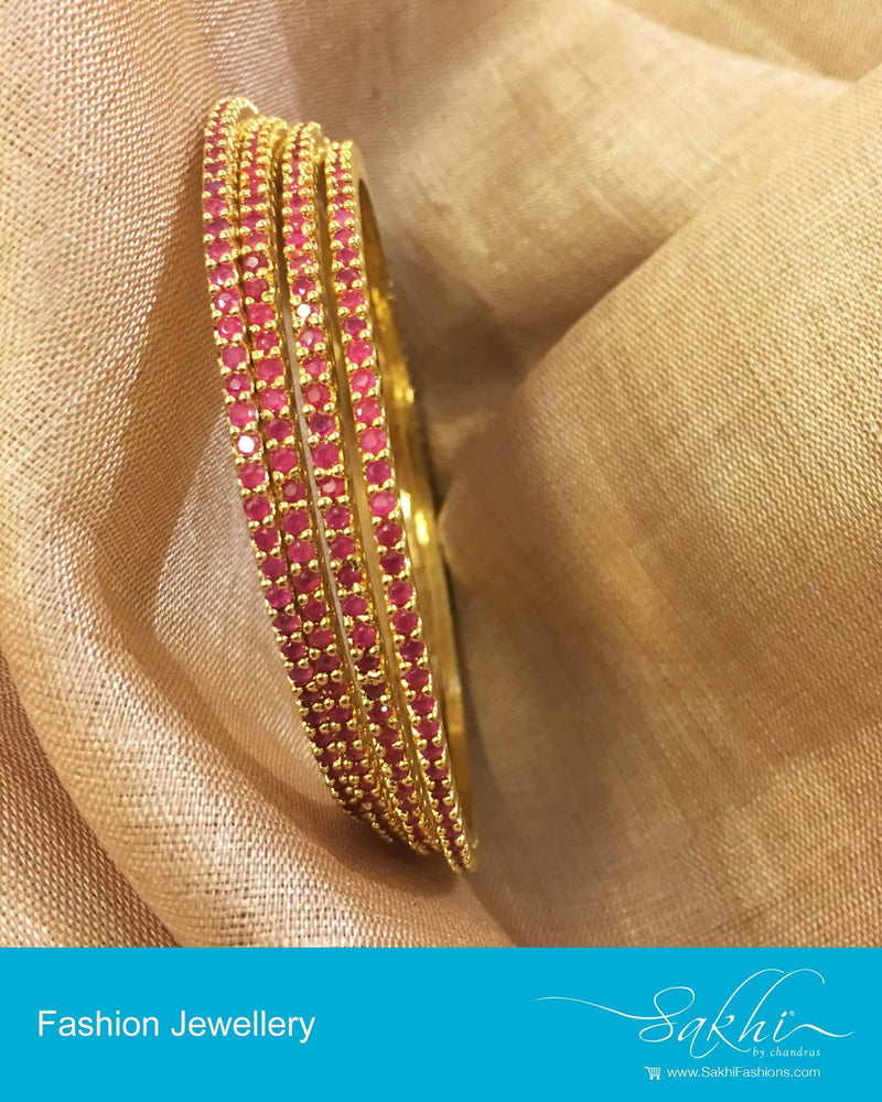 AJDP-0057 - Gold & Red Mix Metal Bangle