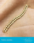 AJDP-0058 - Gold & Green Mix Metal Bracelet