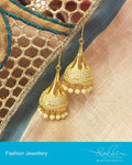 AJDP-0059 - Gold & White Mix Metal Earrings