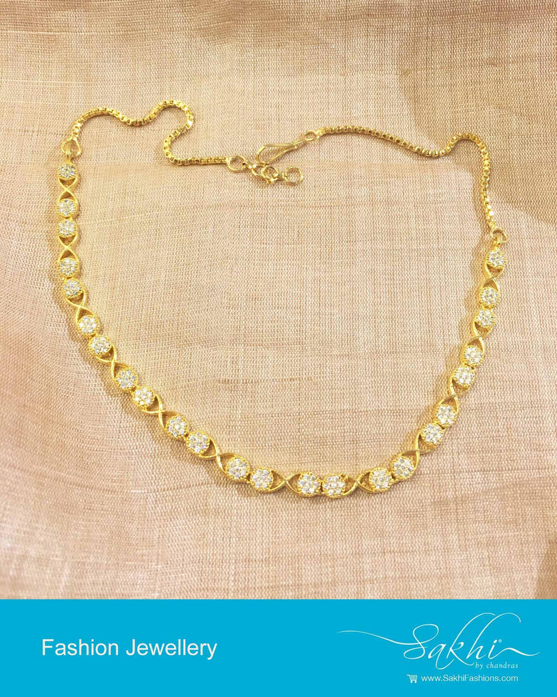 AJDP-0062 - Gold & White Mix Metal Chain