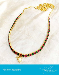 AJDP-0080 - Gold & Multi Mix Metal Belly Chain
