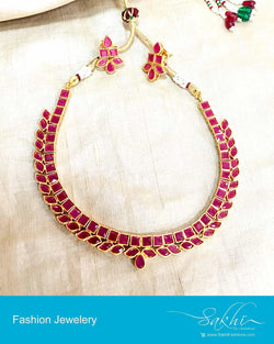 AJDP-0088 - Gold & Red Mix Metal Chain