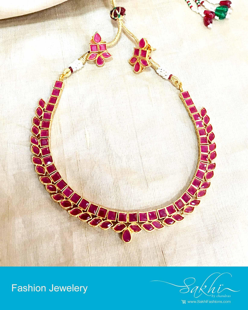 AJDP-0088 - Gold & Red Mix Metal Chain