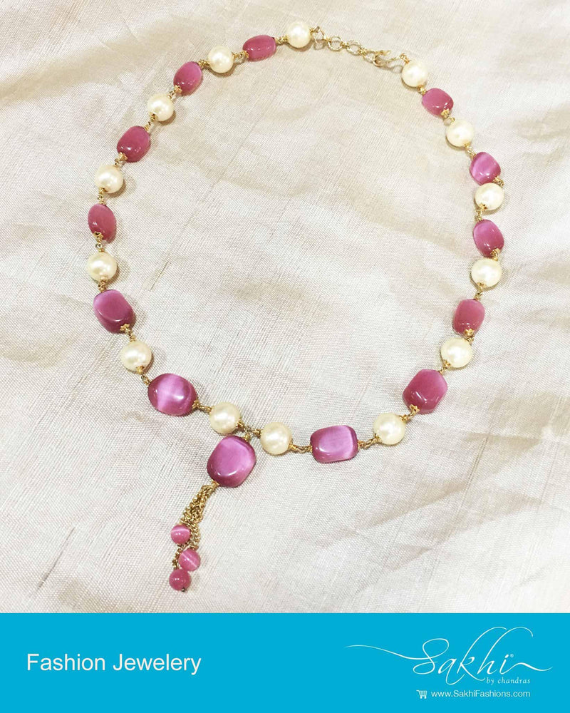 AJDP-0090 - Gold & Pink Mix Metal Chain