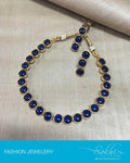 AJDP-6847 - Blue & Gold Silver Mala