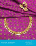 AJDP-7271 - Gold & Cream Mix Metal Necklace