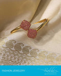 AJDP-7281 - Gold & Pink Mix Metal Bangle