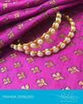 AJDP-7332 - Gold & Cream Pearl Bangle