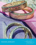 AJDP-7739 - Gold & White Mix Metal Bangle