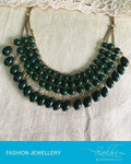 AJDQ-14725 - Green & Gold Mix Metal Mala